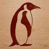 Penguin Silhouette on Ice Vector Art A black and white penguin standing on the ice, with feathers and beak details.