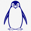 Illustration of a penguin in black outline, suitable for digital cutting machines or vector design software.