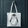 Silhouette Penguin Design A simple line drawing of a penguin in black silhouette against a white background.
