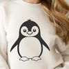 Monochrome Penguin Clip Art Design An SVG vector design featuring a simple outline of a penguin bird in monochrome.