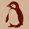 A simple illustration of a penguin standing on the ice.
