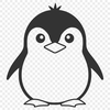 Black and White Vector Bird Illustration A simple line drawing of a penguin in black and white.