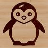 Adorable Line Art Penguin Illustration A simple line drawing of a cute penguin in a natural setting.