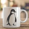 A simple illustration of a penguin standing on ice, created as vector art.