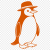 Cute Cartoon Penguin on Ice Floe A cartoon-style illustration of a penguin perched on an ice floe.