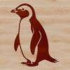 Simple Line Art Penguin Illustration A single penguin standing on ice, depicted in a simple line art style.