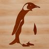 Simple Black and White Bird Icon A black-and-white bird with distinctive tuxedo-like feathers standing on a rock.