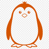 A penguin illustration in black and white.