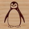An outline design of a penguin, suitable for use as clip art or a template.