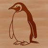 Black and White Penguin Icon A black and white penguin standing on ice with flippers outstretched.