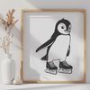 Beautiful Penguin Design for Cutting Machines A digital illustration of a penguin in vector format, suitable for various applications.