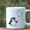 Cute Flightless Bird Silhouette A white and black flightless bird with a distinctive waddle.