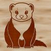 Cute Furry Friend Clipart A small, furry animal with a long body and pointed snout, suitable for digital cutting or laser engraving.