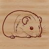 A small, furry hamster with large round eyes and tiny paws, ideal for digital design projects.