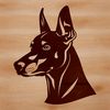 Beautiful Doberman Pinscher Breed Vector A digital image of a Doberman Pinscher breed, created as a SVG file suitable for editing in various design software.