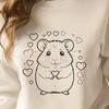 Adorable Hamster Clip Art A small, furry hamster sitting in its cage, used as clip art for various designs.