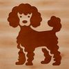 Poodle Illustration A single-line illustration of a poodle standing on its hind legs.