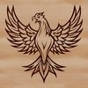 Stunning Vector Phoenix Illustration A stylized illustration of a mythical phoenix, designed as a vector graphic for various uses.