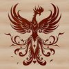 Rising Mythical Bird Icon A mythical bird rising from ashes, depicted as a vector graphic in a clean and simple design.