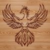 Vector SVG Design of a Beautiful Phoenix Bird A stylized illustration of the mythical Phoenix bird in vector format.