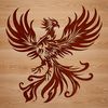 Phoenix Symbol Illustration Illustration of a mythical phoenix with wings spread wide, suitable for vector design and commercial or personal use.