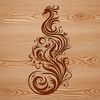 Mythical Phoenix Bird Illustration A stylized representation of the mythical Phoenix bird in ornate detail.