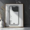 Phone Silhouette with Clean Lines A digital illustration of a mobile phone with modern design features.