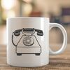 A vector illustration of a telephone with modern design elements.