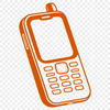 Simple Cell Phone SVG Icon A simple illustration of a modern cell phone with various design elements.