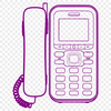 A digital representation of a telephone, suitable for vector art projects.