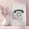 Digital Telephone Artwork A digital illustration of a telephone device with a simple design.