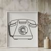 A detailed illustration of a telephone with intricate details, suitable for vector art and graphic design.