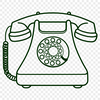 Dial Tone Design Element An SVG design element representing a traditional phone with dial tone buttons and earpiece.