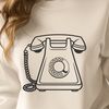 A minimalist illustration of a telephone with clean lines, suitable for vector art projects.