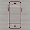 Touchscreen Phone Illustration A modern mobile phone with touchscreen interface and sleek design.