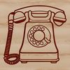 A minimalist illustration of a telephone in vector format, suitable for digital designs.