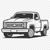 Pickup Truck SVG Graphic A detailed vector illustration of a pickup truck, suitable for various design applications.