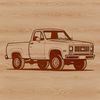 A detailed illustration of a rugged pickup truck in various angles and views.