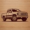 Free Pickup Truck Clip Art Design A detailed illustration of a pickup truck, suitable for vector graphics design.
