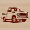 Simple Pickup Truck Design SVG A detailed illustration of a standard pickup truck with a basic design.