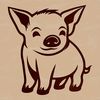 SVG Pig Clip Art Image A standing farm animal, depicted in simple lines with rounded features.