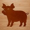 A standing pig with distinctive features, suitable for vector design and clip art.