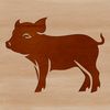 A standing pig figurine made from vector graphics, suitable for various design applications.