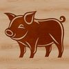 Standing Pig Icon Design A standing pig with distinctive features, suitable for farm-themed designs and vector illustrations.