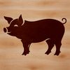 Cute Pigs Clip Art Image A stylized illustration of a standing pig with detailed features.