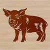 Cute Pigs in SVG Format A standing pig, a common farm animal, in vector format.