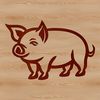 Happy Farm Friend A standing pig with a rounded body and floppy ears.