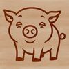 Standing Pig Cartoon Artwork Simple line drawing of a cute pig standing on its hind legs.