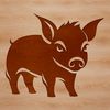 Simple Pig Vector Image A stylized illustration of a standing pig with a simple background.