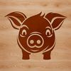 Cute Farm Pig SVG A standing farm animal, identified as a pig, suitable for vector design and cutting machine templates.